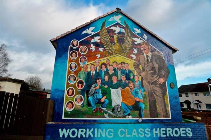 The working class heroes mural in Northern Ireland