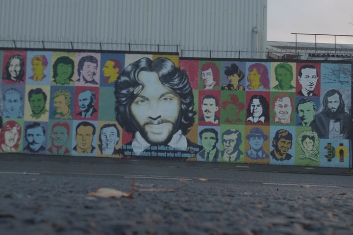 A mural on the peace wall in Belfast, Northern Ireland